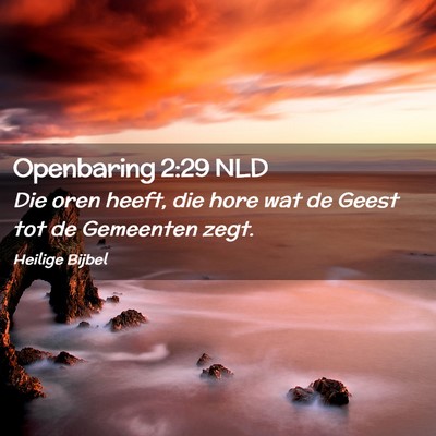 Picture 02 - Openbaring 2:29 NLD - Die oren heeft, die hore wat de Geest tot de - Bible Verse Picture