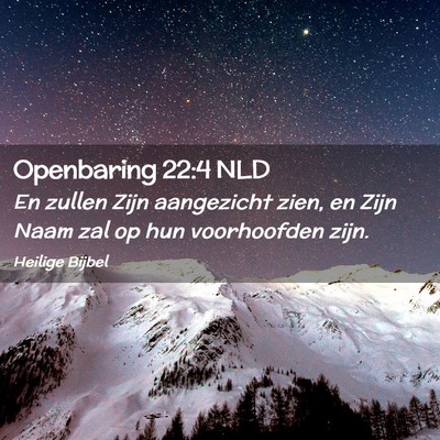 Picture 02 - Openbaring 22:4 NLD - En zullen Zijn aangezicht zien, en Zijn Naam zal - Bible Verse Picture