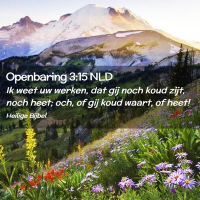 Picture 02 - Openbaring 3:15 NLD - Ik weet uw werken, dat gij noch koud zijt, noch - Bible Verse Picture