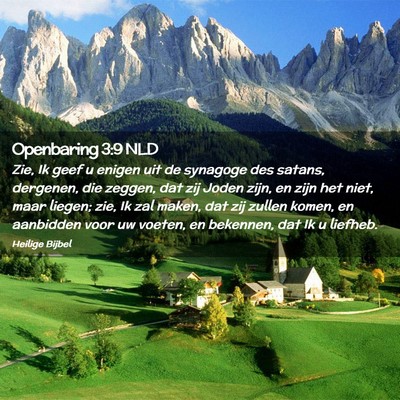 Picture 02 - Openbaring 3:9 NLD - Zie, Ik geef u enigen uit de synagoge des satans, - Bible Verse Picture