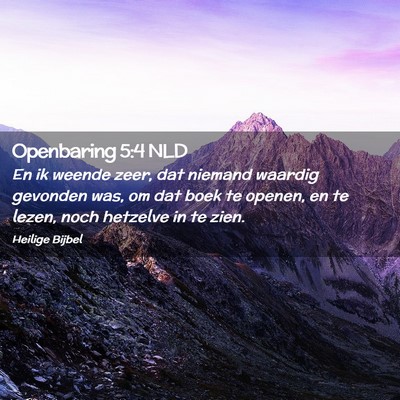 Picture 02 - Openbaring 5:4 NLD - En ik weende zeer, dat niemand waardig gevonden - Bible Verse Picture