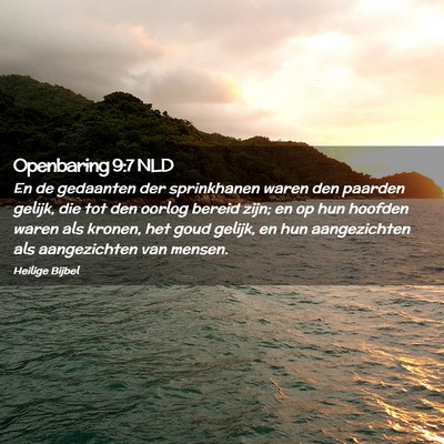 Picture 02 - Openbaring 9:7 NLD - En de gedaanten der sprinkhanen waren den paarden - Bible Verse Picture