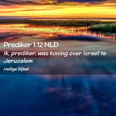 Picture 02 - Prediker 1:12 NLD - Ik, prediker, was koning over Israel te - Bible Verse Picture