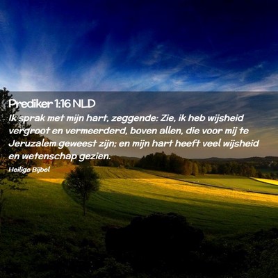 Picture 02 - Prediker 1:16 NLD - Ik sprak met mijn hart, zeggende: Zie, ik heb - Bible Verse Picture