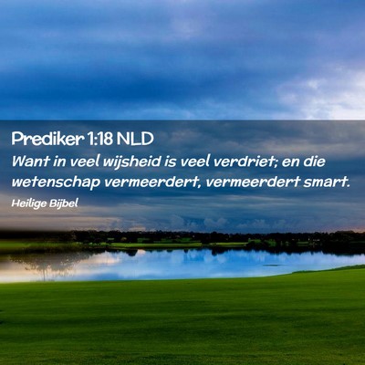 Picture 02 - Prediker 1:18 NLD - Want in veel wijsheid is veel verdriet; en die - Bible Verse Picture