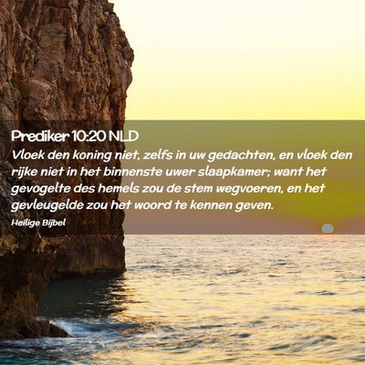 Picture 02 - Prediker 10:20 NLD - Vloek den koning niet, zelfs in uw gedachten, en - Bible Verse Picture