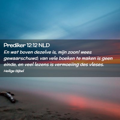 Picture 02 - Prediker 12:12 NLD - En wat boven dezelve is, mijn zoon! wees - Bible Verse Picture