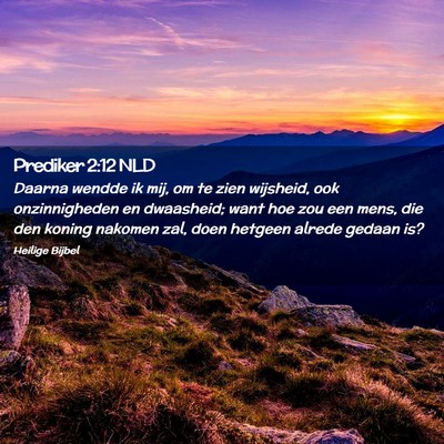 Picture 02 - Prediker 2:12 NLD - Daarna wendde ik mij, om te zien wijsheid, ook - Bible Verse Picture