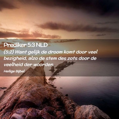 Picture 02 - Prediker 5:3 NLD - (5:2) Want gelijk de droom komt door veel - Bible Verse Picture