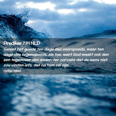 Picture 02 - Prediker 7:14 NLD - Geniet het goede ten dage des voorspoeds, maar - Bible Verse Picture