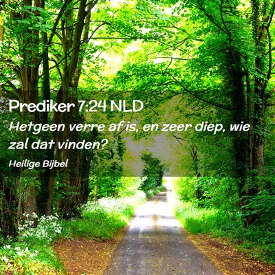 Picture 02 - Prediker 7:24 NLD - Hetgeen verre af is, en zeer diep, wie zal dat - Bible Verse Picture