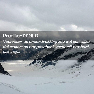 Picture 02 - Prediker 7:7 NLD - Voorwaar, de onderdrukking zou wel een wijze dol - Bible Verse Picture