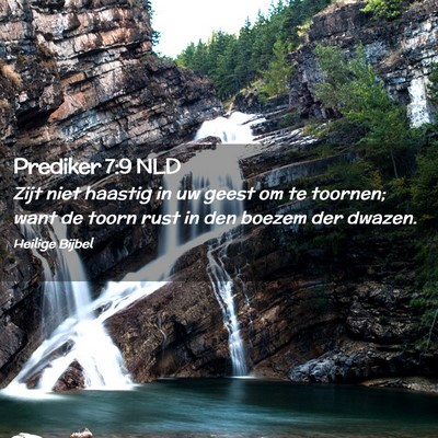 Picture 02 - Prediker 7:9 NLD - Zijt niet haastig in uw geest om te toornen; want - Bible Verse Picture