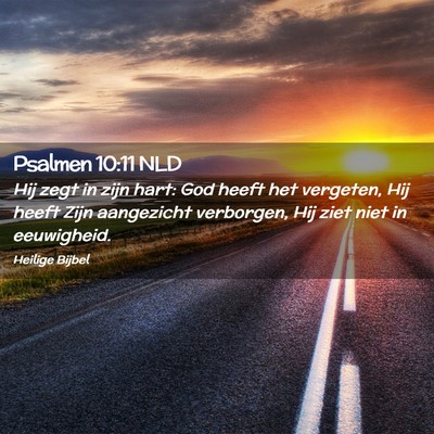 Picture 02 - Psalmen 10:11 NLD - Hij zegt in zijn hart: God heeft het vergeten, - Bible Verse Picture