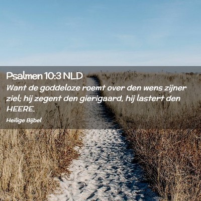 Picture 02 - Psalmen 10:3 NLD - Want de goddeloze roemt over den wens zijner - Bible Verse Picture
