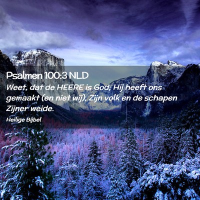 Picture 02 - Psalmen 100:3 NLD - Weet, dat de HEERE is God; Hij heeft ons gemaakt - Bible Verse Picture