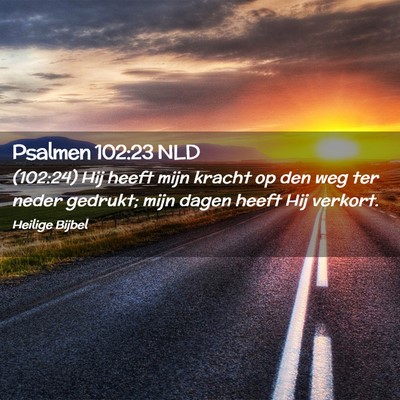 Picture 02 - Psalmen 102:23 NLD - (102:24) Hij heeft mijn kracht op den weg ter - Bible Verse Picture