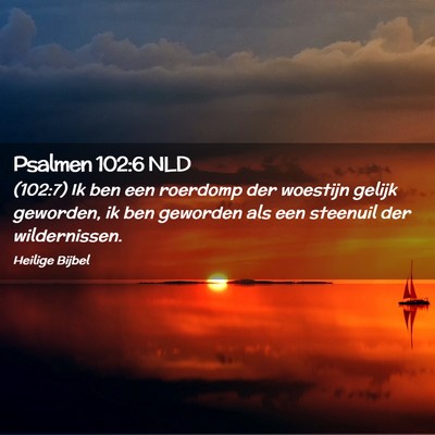 Picture 02 - Psalmen 102:6 NLD - (102:7) Ik ben een roerdomp der woestijn gelijk - Bible Verse Picture