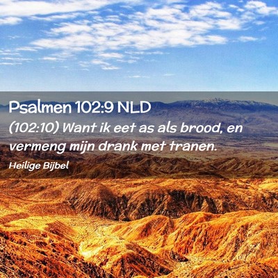 Picture 02 - Psalmen 102:9 NLD - (102:10) Want ik eet as als brood, en vermeng - Bible Verse Picture