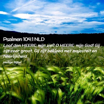 Picture 02 - Psalmen 104:1 NLD - Loof den HEERE, mijn ziel! O HEERE, mijn God! Gij - Bible Verse Picture