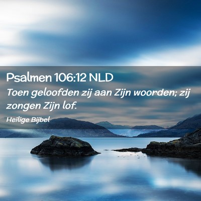 Picture 02 - Psalmen 106:12 NLD - Toen geloofden zij aan Zijn woorden; zij zongen - Bible Verse Picture