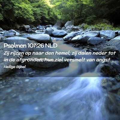Picture 02 - Psalmen 107:26 NLD - Zij rijzen op naar den hemel; zij dalen neder tot - Bible Verse Picture