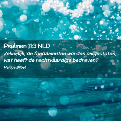 Picture 02 - Psalmen 11:3 NLD - Zekerlijk, de fondamenten worden omgestoten; wat - Bible Verse Picture