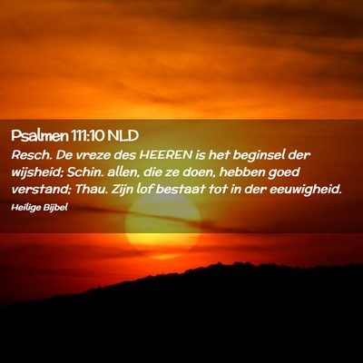 Picture 02 - Psalmen 111:10 NLD - Resch. De vreze des HEEREN is het beginsel der - Bible Verse Picture
