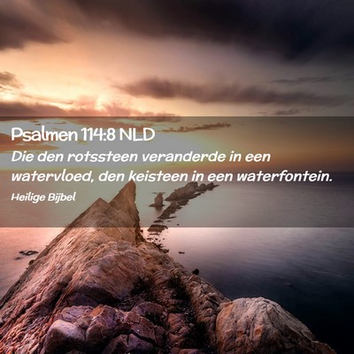 Picture 02 - Psalmen 114:8 NLD - Die den rotssteen veranderde in een watervloed, - Bible Verse Picture
