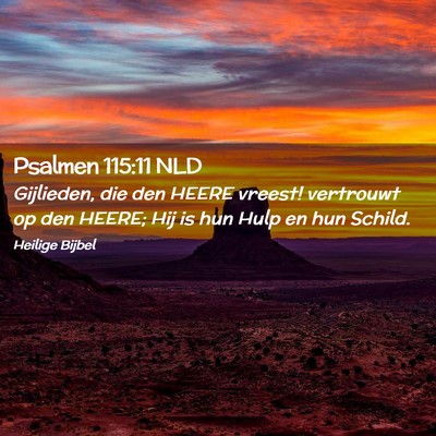 Picture 02 - Psalmen 115:11 NLD - Gijlieden, die den HEERE vreest! vertrouwt op den - Bible Verse Picture