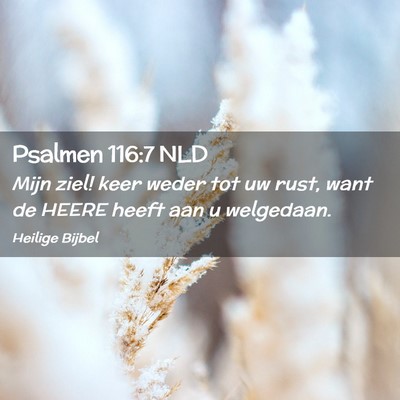 Picture 02 - Psalmen 116:7 NLD - Mijn ziel! keer weder tot uw rust, want de HEERE - Bible Verse Picture
