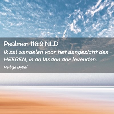 Picture 02 - Psalmen 116:9 NLD - Ik zal wandelen voor het aangezicht des HEEREN, - Bible Verse Picture