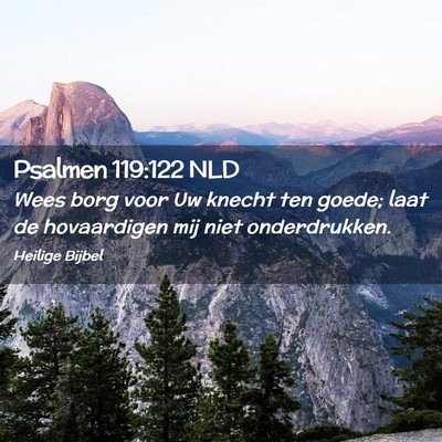 Picture 02 - Psalmen 119:122 NLD - Wees borg voor Uw knecht ten goede; laat de - Bible Verse Picture