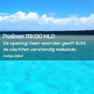 Picture 02 - Psalmen 119:130 NLD - De opening Uwer woorden geeft licht, de slechten - Bible Verse Picture