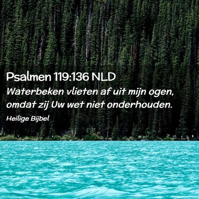 Picture 02 - Psalmen 119:136 NLD - Waterbeken vlieten af uit mijn ogen, omdat zij Uw - Bible Verse Picture