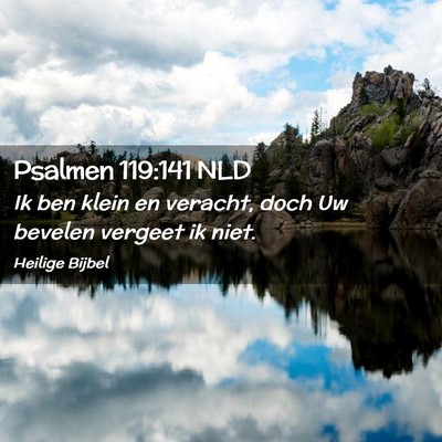 Picture 02 - Psalmen 119:141 NLD - Ik ben klein en veracht, doch Uw bevelen vergeet - Bible Verse Picture