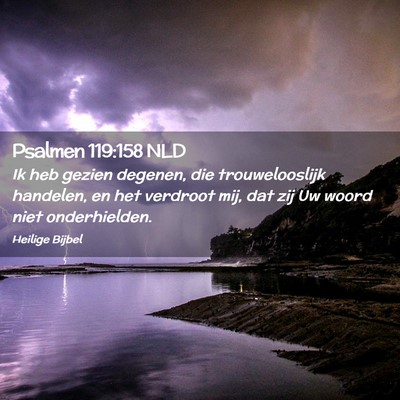Picture 02 - Psalmen 119:158 NLD - Ik heb gezien degenen, die trouwelooslijk - Bible Verse Picture