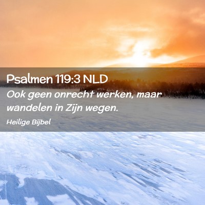 Picture 02 - Psalmen 119:3 NLD - Ook geen onrecht werken, maar wandelen in Zijn - Bible Verse Picture
