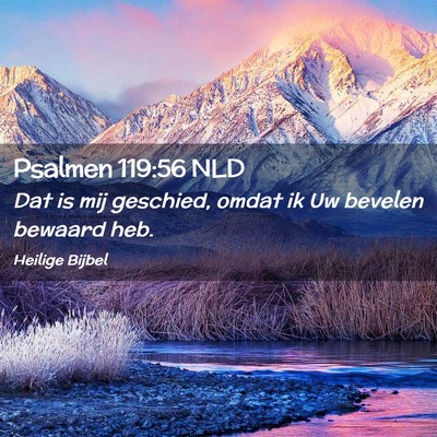 Picture 02 - Psalmen 119:56 NLD - Dat is mij geschied, omdat ik Uw bevelen bewaard - Bible Verse Picture