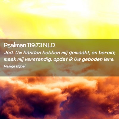 Picture 02 - Psalmen 119:73 NLD - Jod. Uw handen hebben mij gemaakt, en bereid; - Bible Verse Picture