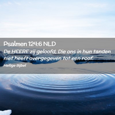 Picture 02 - Psalmen 124:6 NLD - De HEERE zij geloofd, Die ons in hun tanden niet - Bible Verse Picture