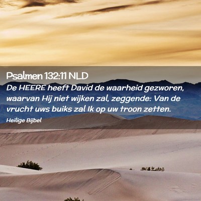 Picture 02 - Psalmen 132:11 NLD - De HEERE heeft David de waarheid gezworen, - Bible Verse Picture