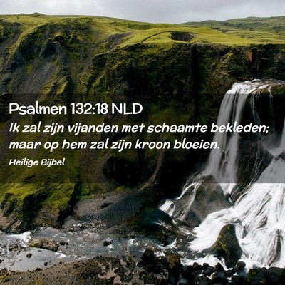 Picture 02 - Psalmen 132:18 NLD - Ik zal zijn vijanden met schaamte bekleden; maar - Bible Verse Picture