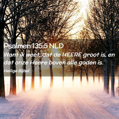 Picture 02 - Psalmen 135:5 NLD - Want ik weet, dat de HEERE groot is, en dat onze - Bible Verse Picture