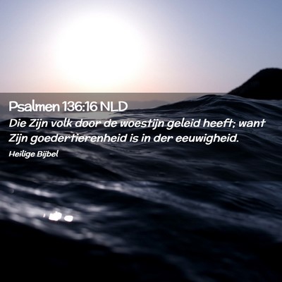 Picture 02 - Psalmen 136:16 NLD - Die Zijn volk door de woestijn geleid heeft; want - Bible Verse Picture