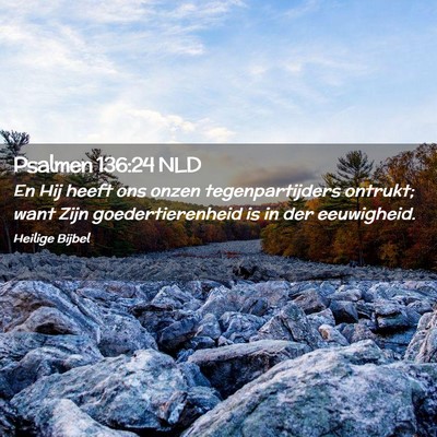 Picture 02 - Psalmen 136:24 NLD - En Hij heeft ons onzen tegenpartijders ontrukt; - Bible Verse Picture
