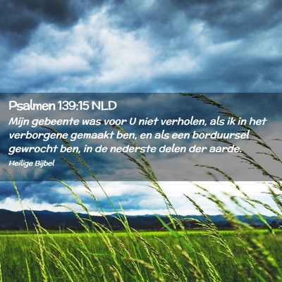 Picture 02 - Psalmen 139:15 NLD - Mijn gebeente was voor U niet verholen, als ik in - Bible Verse Picture