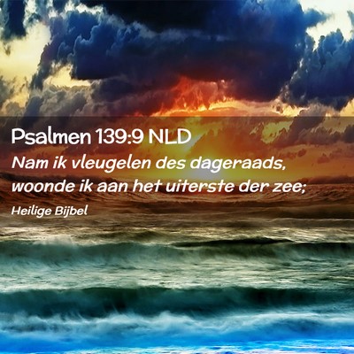 Picture 02 - Psalmen 139:9 NLD - Nam ik vleugelen des dageraads, woonde ik aan het - Bible Verse Picture