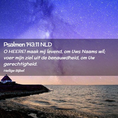 Picture 02 - Psalmen 143:11 NLD - O HEERE! maak mij levend, om Uws Naams wil; voer - Bible Verse Picture