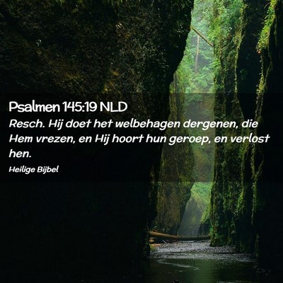 Picture 02 - Psalmen 145:19 NLD - Resch. Hij doet het welbehagen dergenen, die Hem - Bible Verse Picture